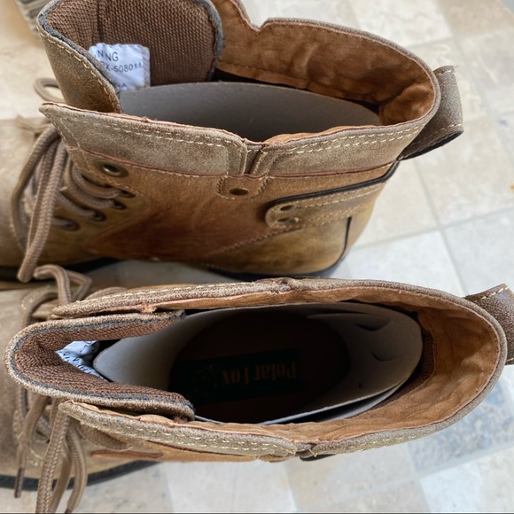 NWOT POLAR FOX BROWN ANKLE COMBAT BOOTS BOOTIES - Picture 10 of 15